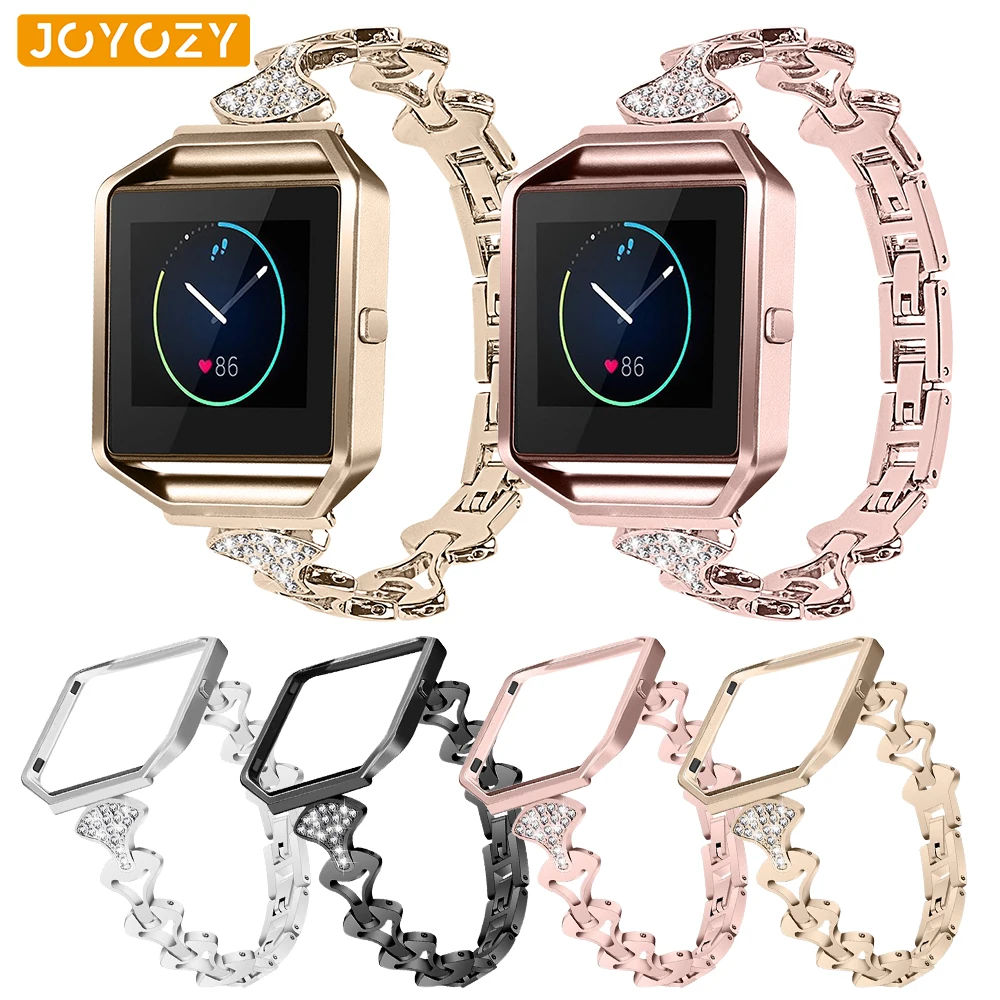 Joyozy роскошный браслет из звеньев из нержавеющей стали для Fit bit blaze band ремешок из нержавеющей стали с адаптерами fitbit blaze band