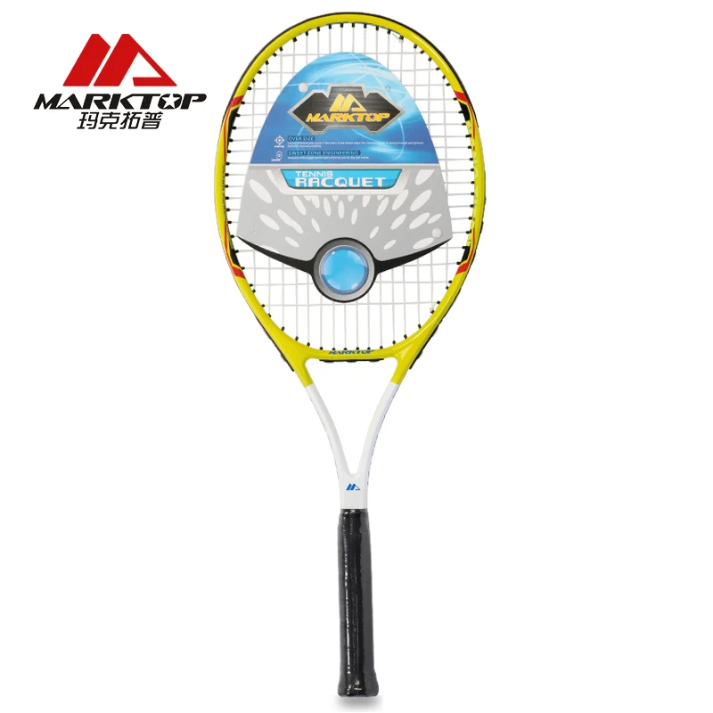 Marktop углеродного волокна теннисные ракетки с ракетка сумка для начинающих обучения теннису Ракетки Желтый Алюминий сплав M3241