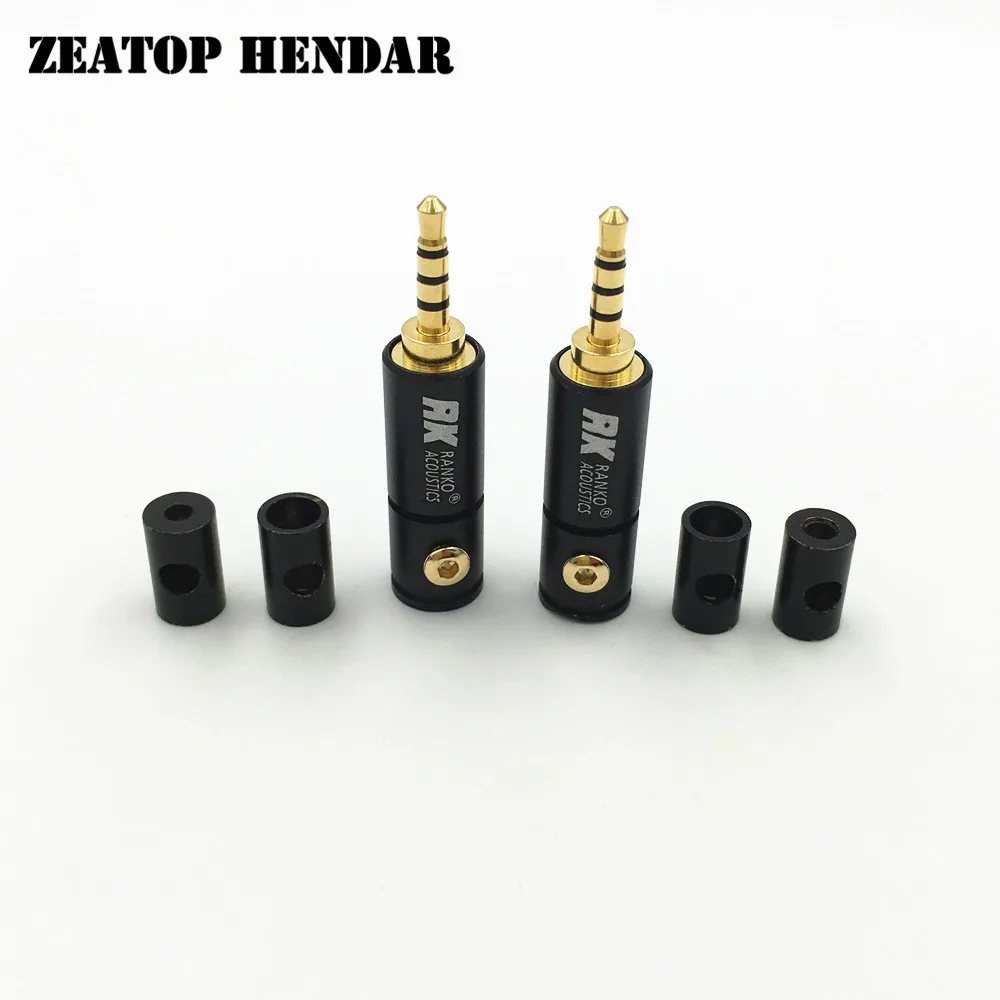 8Pcs Gold plated 2.5mm 4 Poles Stereo Male Jack 2.5 Audio Plug