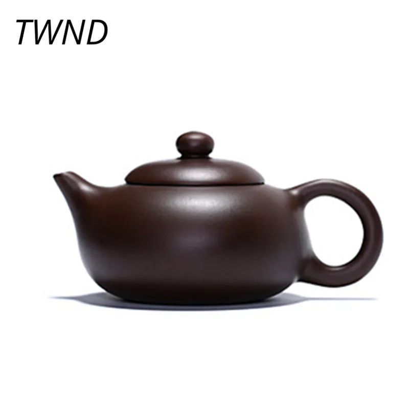 

Purple clay yixing teapot chinese kung fu qing yu pot handmade zisha kettle suit black Tie Guan yin 12.6