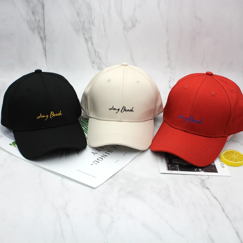 

Baseball cap Women Men 2019 New Casual Snapback Hip-hop adjustable Hat Long Beach Letter Cotton Adult Unisex Lovers' Hat cap