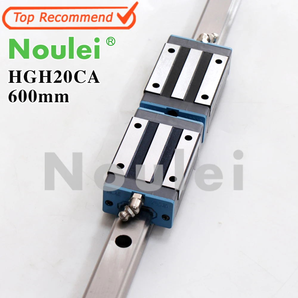 

Noulei 1pcs 20mm HGR20 Linear Guide Rails 600mm HGH20 + 2pcs HGH20CA Carriage Block for CNC Set