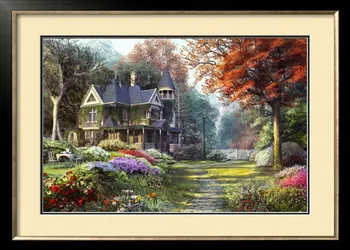 

Diamond mosaic full diamond embroidery beads Cottage tree woods garden diamond cross stitch crystal Square diamond sets unfinish