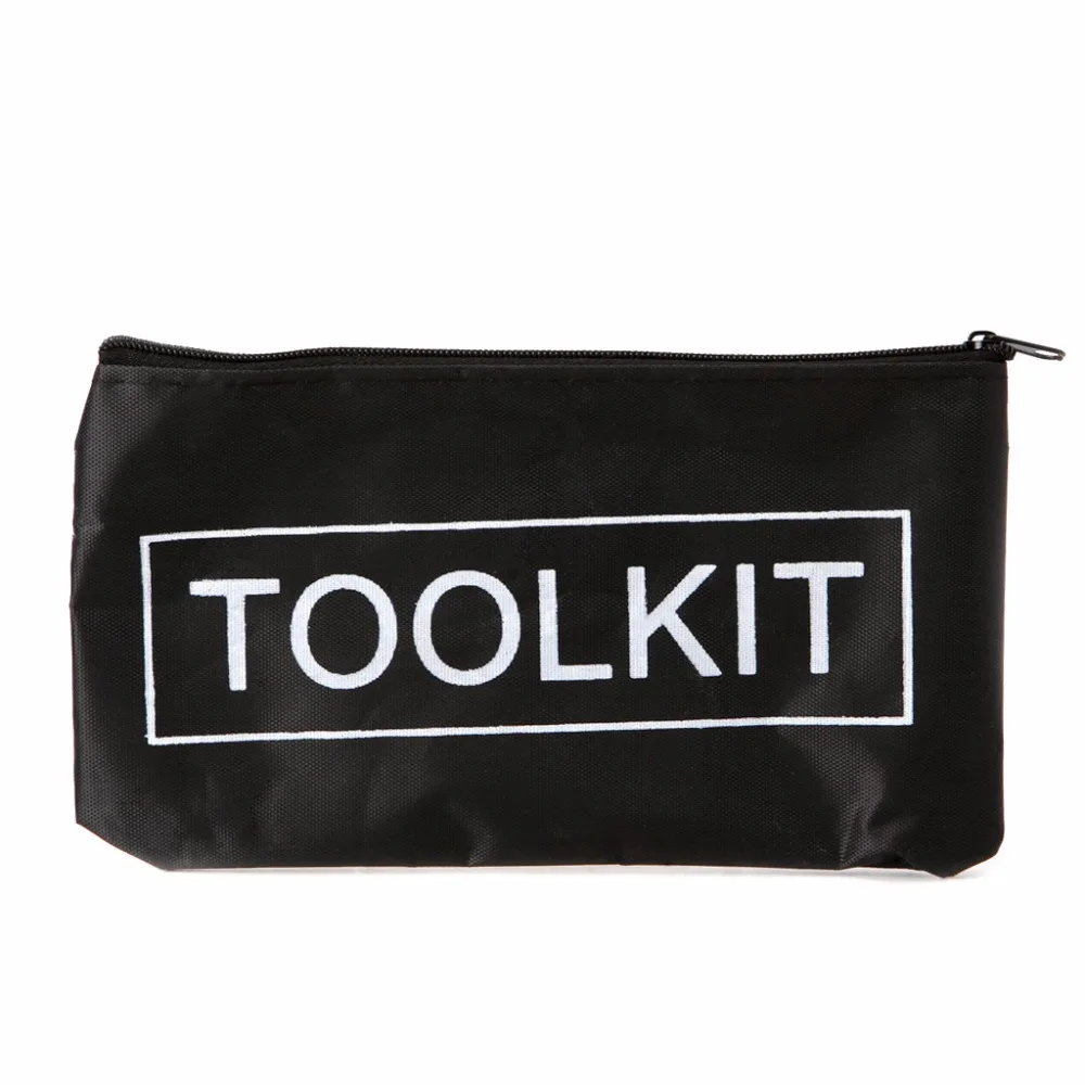 

THINKTHENDO Black Waterproof Tool Kit Bag 600D Oxford Wrench Bag Zipper Storage Instrument Case Scissors Bag