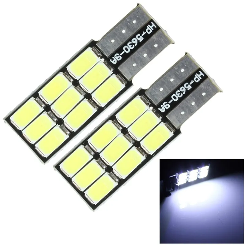 

2pcs T 10 168 194 W5W 9 LED 5630 SMD Canbus Error Free Car LED Bulbs Car Light Source Wedge Side Bulb White DC12V