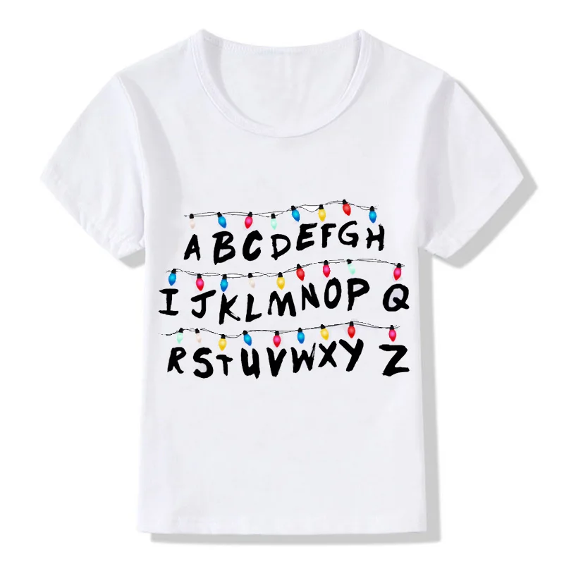 

ZSIIBO Children's Letter Cartoon Design T-shirt Boy Girl Casual Child Short-sleeved Round neck Shirt Funny Cotton Kids tshirt