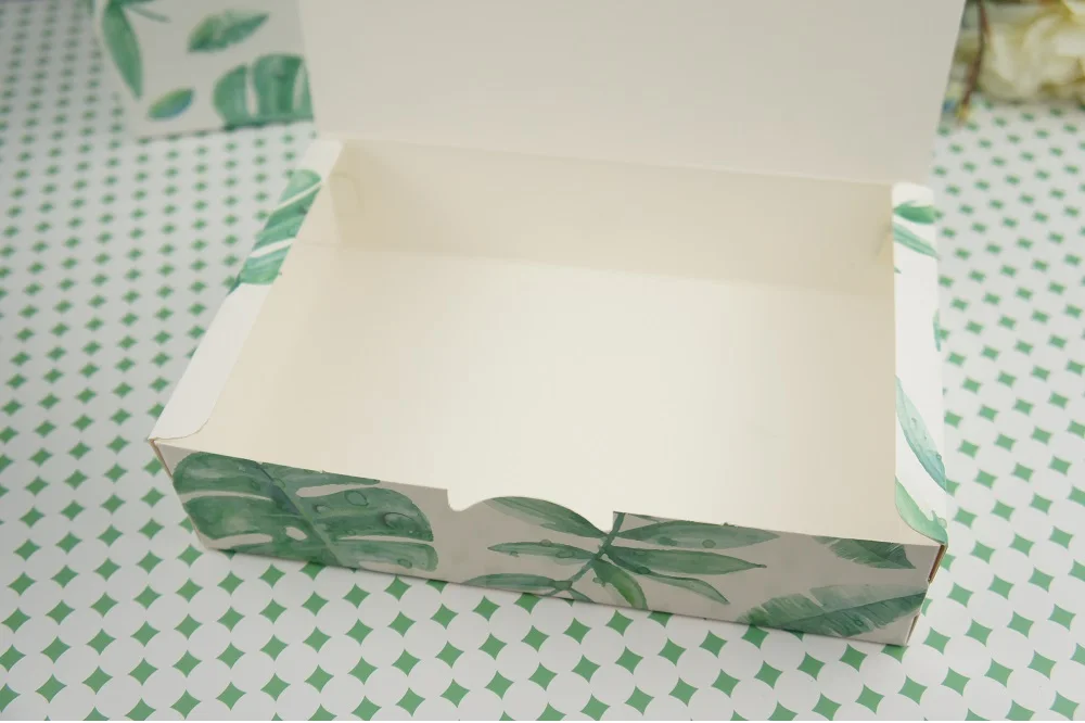 21*14*5 см 10 шт. тропические растения Макарон шоколад бумажная коробка для хранения коробки Рождество День рождения подарки упаковка