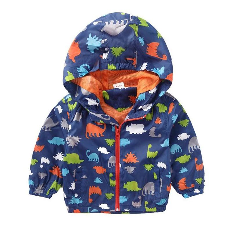 Spring Boy Jackets Baby Boys Outerwear Coats Dinosaur Hooded Jacket For