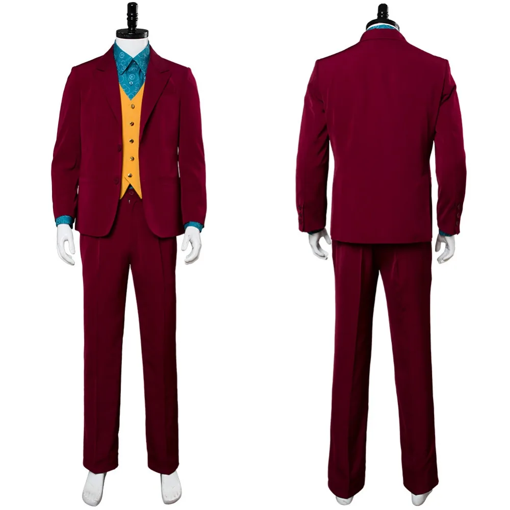 

New Cosplay Joker 2019 Batman Joaquin Phoenix Cospaly Costume Dark Knight Men Suit Adult Halloween Carnival Costume Custom Made