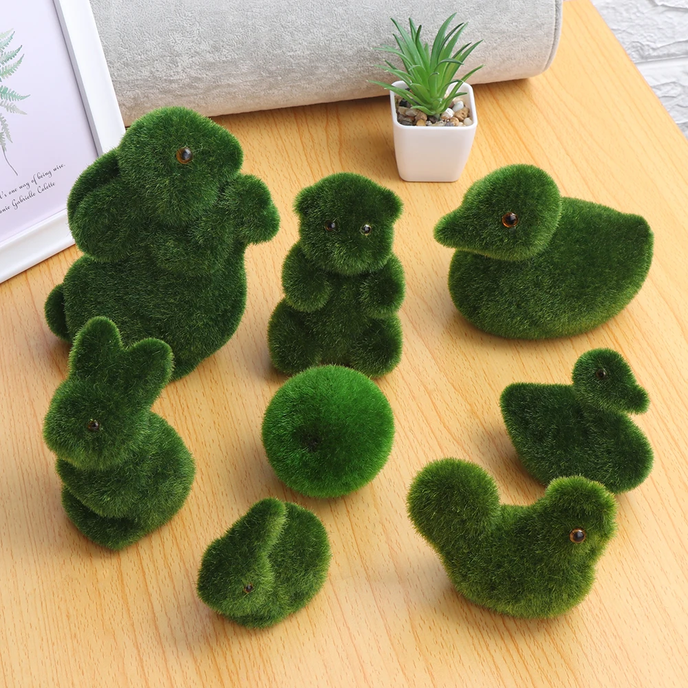 

Artificial Turf Grass Animal Easter Rabbit Home Office Ornament Handmade Room Office Decor Easter Bunny Novelty Handiwork Gift