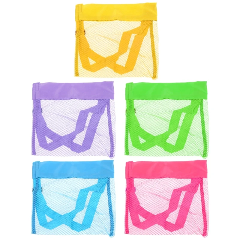 النايلون طوي الشاطئ شبكة حقيبة أطفال ألعاب أطفال تخزين أكياس قذيفة جمع المحمولة