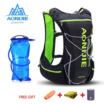 

AONIJIE Men Women 10L Outdoor Bags Hiking Backpack Vest Marathon Running Cycling Backpack Optional Bottle Water Bag