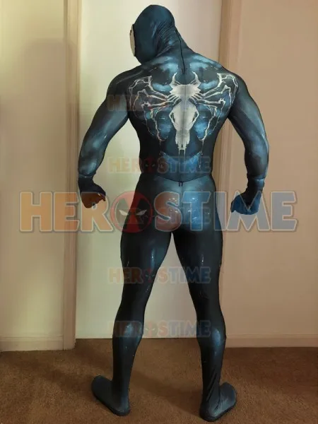 Venom Symbiote костюм Человека-паука спандекс Zentai Catsuit Косплей костюмы на Хэллоуин на заказ