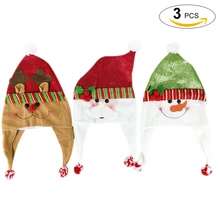 3 шт. Рождество Шляпы милые Санта Клаус Лось Снеговик узор шляпа праздник Рождество Шляпы