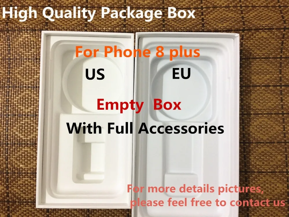 

20pcs/ High Quality US/EU Version Phone Packaging Packing Box Case For iPhone 8 plus With Full Accessories Package Box