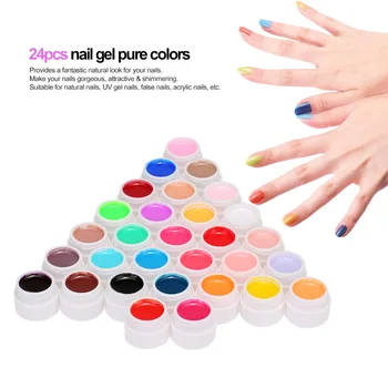 

30pcs Mix Pure Colors UV Nail Gel Polish Extension Professional UV Gel Set Builder Gel Nail Varnish Nail Art Decorations Tools