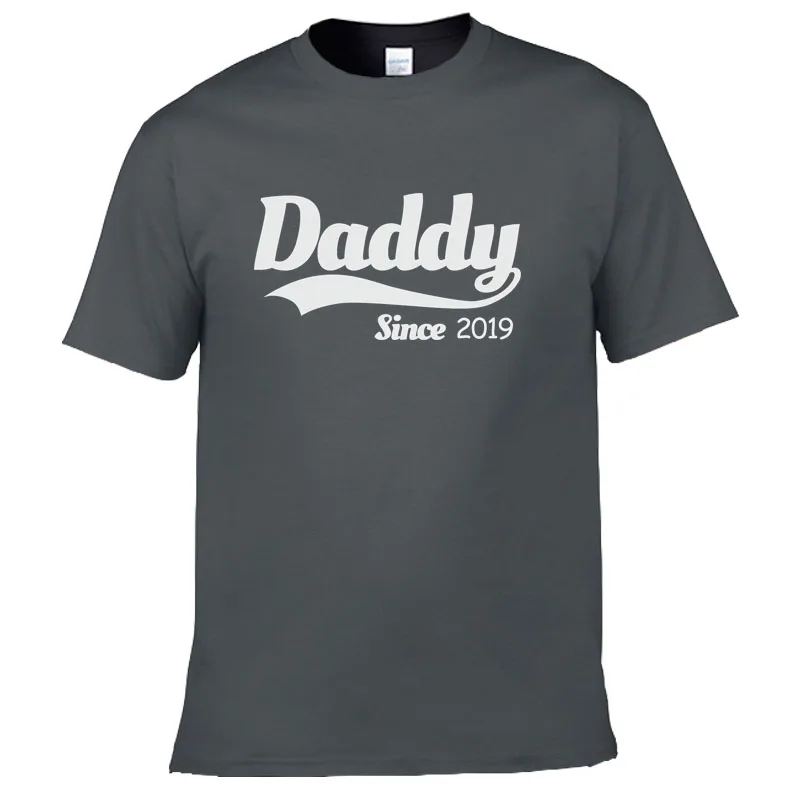 Летний Стиль Daddy Since забавная Футболка мужская повседневная футболка с коротким рукавом для папы, папы, новорожденного ребенка