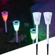 3pcs/set Hollow-Out Flower Butterfly Design Solar Lawn Light Waterproof Night Lights Outdoor Garden Decoration
