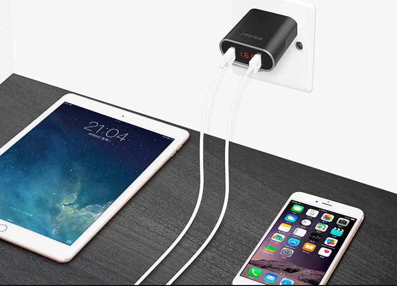SeenDa, 18 Вт, быстрая зарядка, 3,0, настенное зарядное устройство, двойной USB, зарядное устройство для телефона, для iPhone, Xiaomi, штепсельная вилка США, зарядное устройство, адаптер для samsung s9, huawei