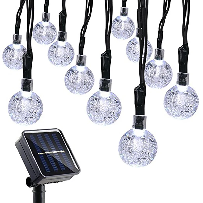 

Feimefeiyou Solar String Lights Outdoor 20 LED Bubbles Crystal Ball Globe Fairy Lights Christmas Decoration for Party Lawn
