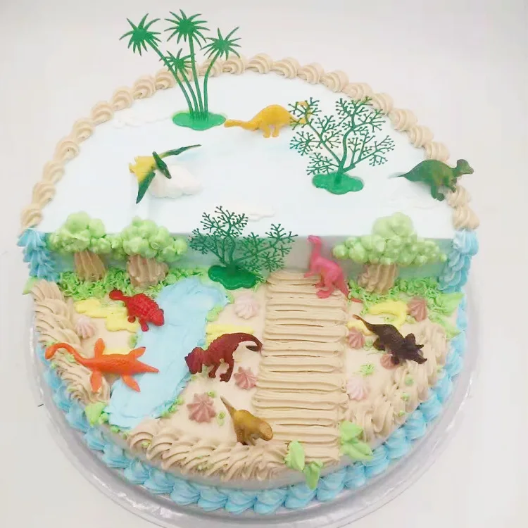 16 шт./компл. DIY джунгли динозавр украшения торта украшения Креативные украшения для выпечки, торта для домашней вечеринки на день рождения принадлежности детские подарки