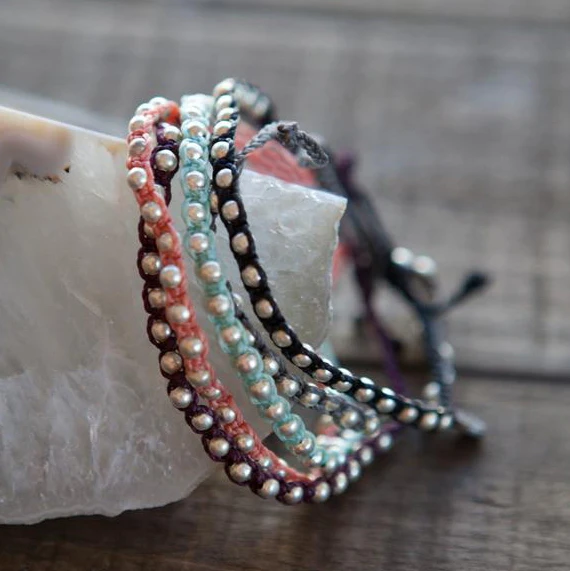 

Pink Bohemia Bracelet Silver Jewelry Bead Frienship Bracelet Fashion Brand Bracelet Bead Bracelet Pulseras