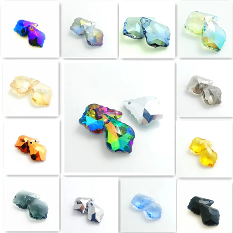 

Wholesale 5pcs crystal elements baroque pendant glass loose Beads 22x15mm #6090