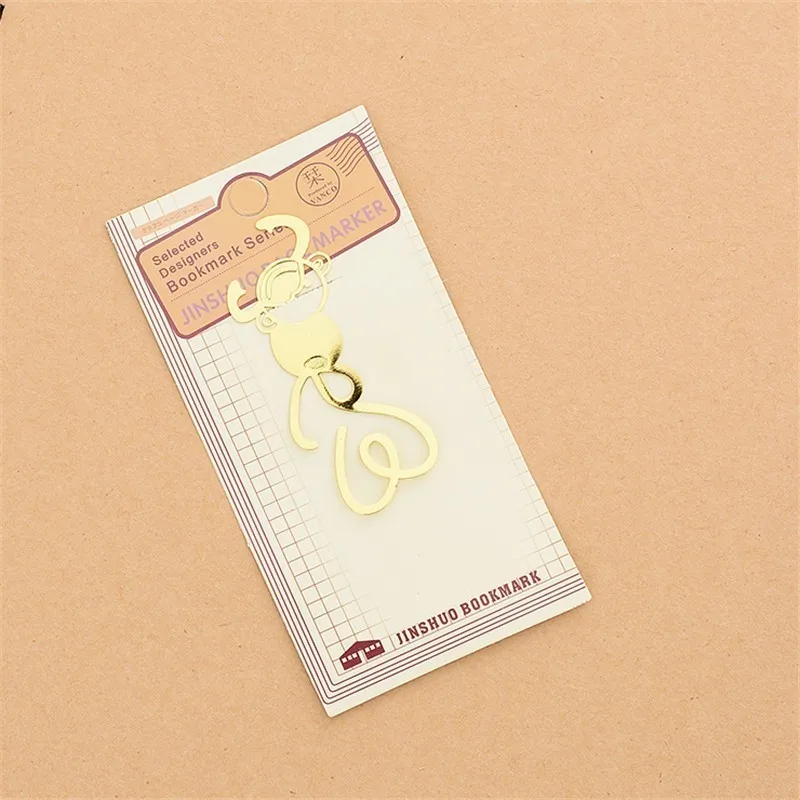 2PCS/lot Creative Metal Bookmark Cute Cartoon Book Paper Clip Kawaii Bookmarks Office Decoration Stationary Supplies 01463 - Цвет: Monkey