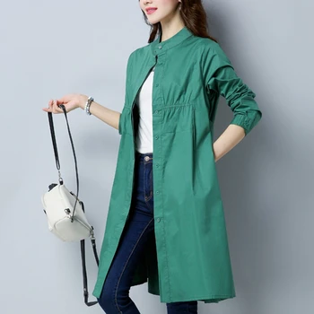 

Spring Autumn Womens Long Windbreaker 2020 Korean New High Quality Thin Slim Trench Coats female Loose Overcoat Women Outerwear