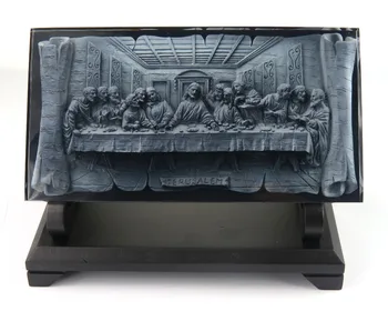 

Hankroi The Last Supper Transparent Relievo Imitated Crystal Made of Resin Stone 9 Inches Length Tabletop Decor