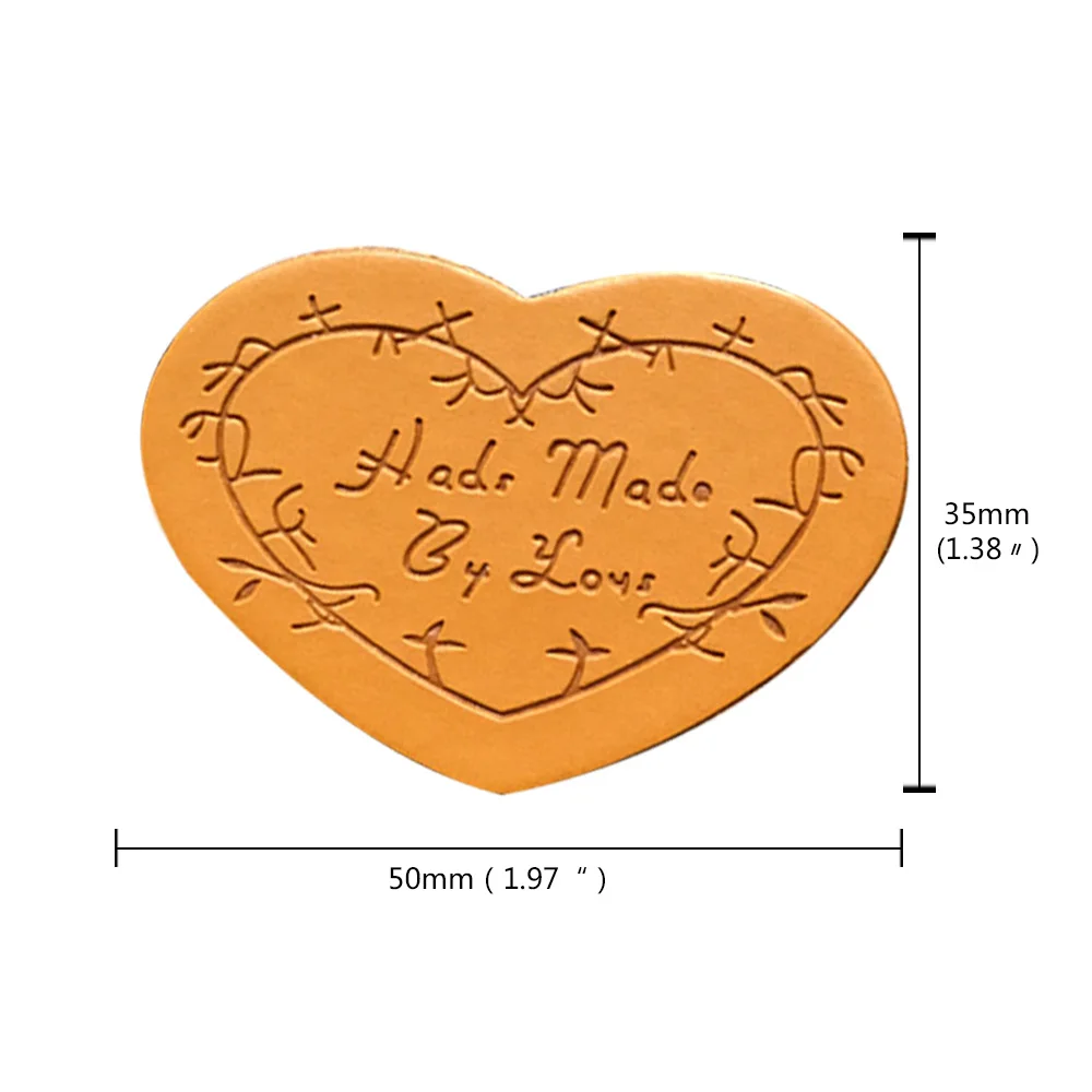 Ручная работа с сердцем кожаные этикетки для любви подарки Швейные бирки для ручной работы ярлыки на сумки кожаные ремесленные аксессуары DIY Пользовательские Бирки