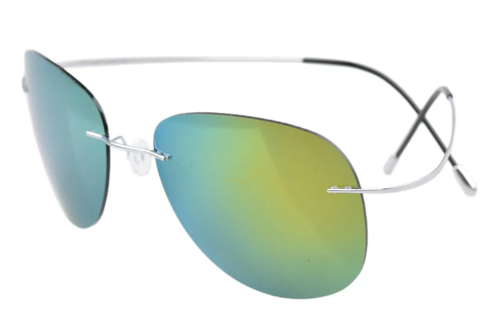 S1501 Eyekepper очки титановая оправа поляризованных солнцезащитных очков - Цвет линз: Silver Gold Mirror