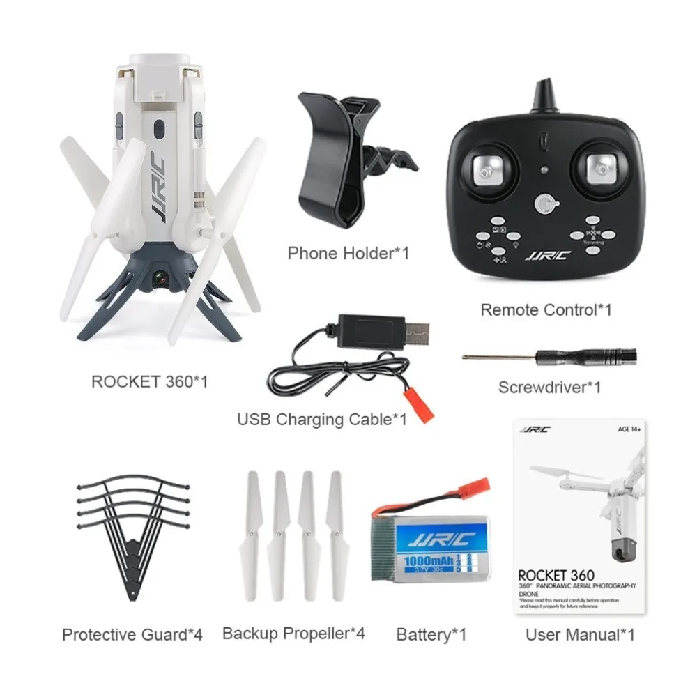 

JJR/C H51 RC Helicopter Rocket-like 360 WIFI FPV Selfie Elfie Drone with Camera HD 720P Altitude Hold RC Quadcopter