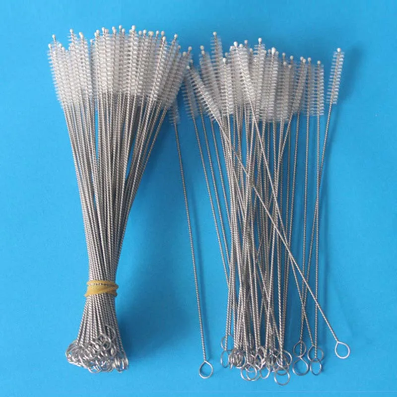 500 pcs/lot 8 Inch Stainless Steel Straw Brush Bottle Cleaning Brushes
