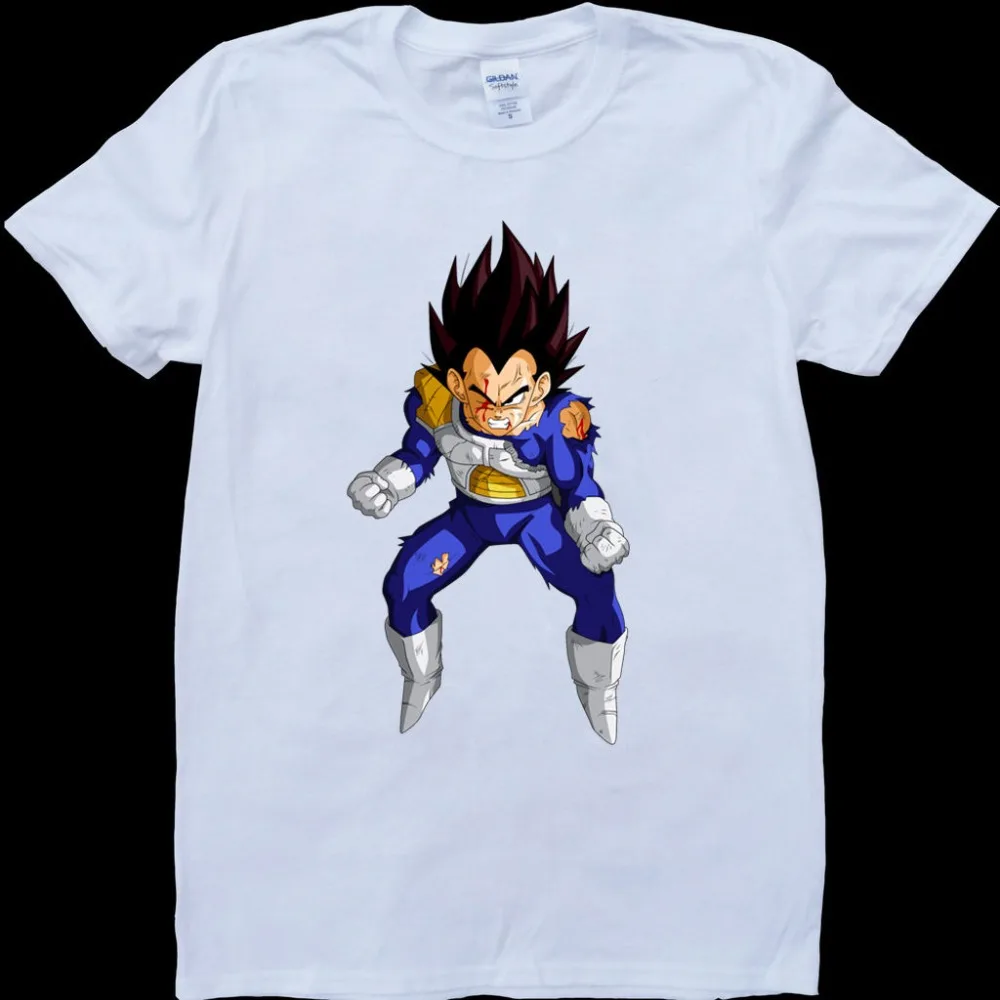 T Shirts Fashion 2018 DBZ Angry Vegeta White, Custom Made T-Shirt Tops Tees Men 100% Cotton photo