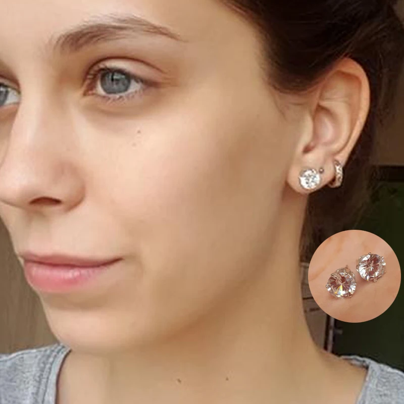 

Luxury Crystal Zircon Stud Earrings For Women Girl Brincos Elegant Gold Silver Color Earrings Design 2018 New Fashion Jewelry