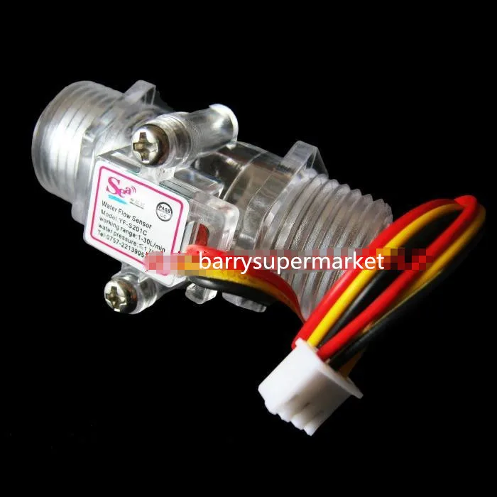 Water Flow Meter Flowmeter Hall Flow Sensor indicator counter caudalimetro Transparent G12 0.5-25Lmin 1.2MPa F=6Q Flow sensor 3