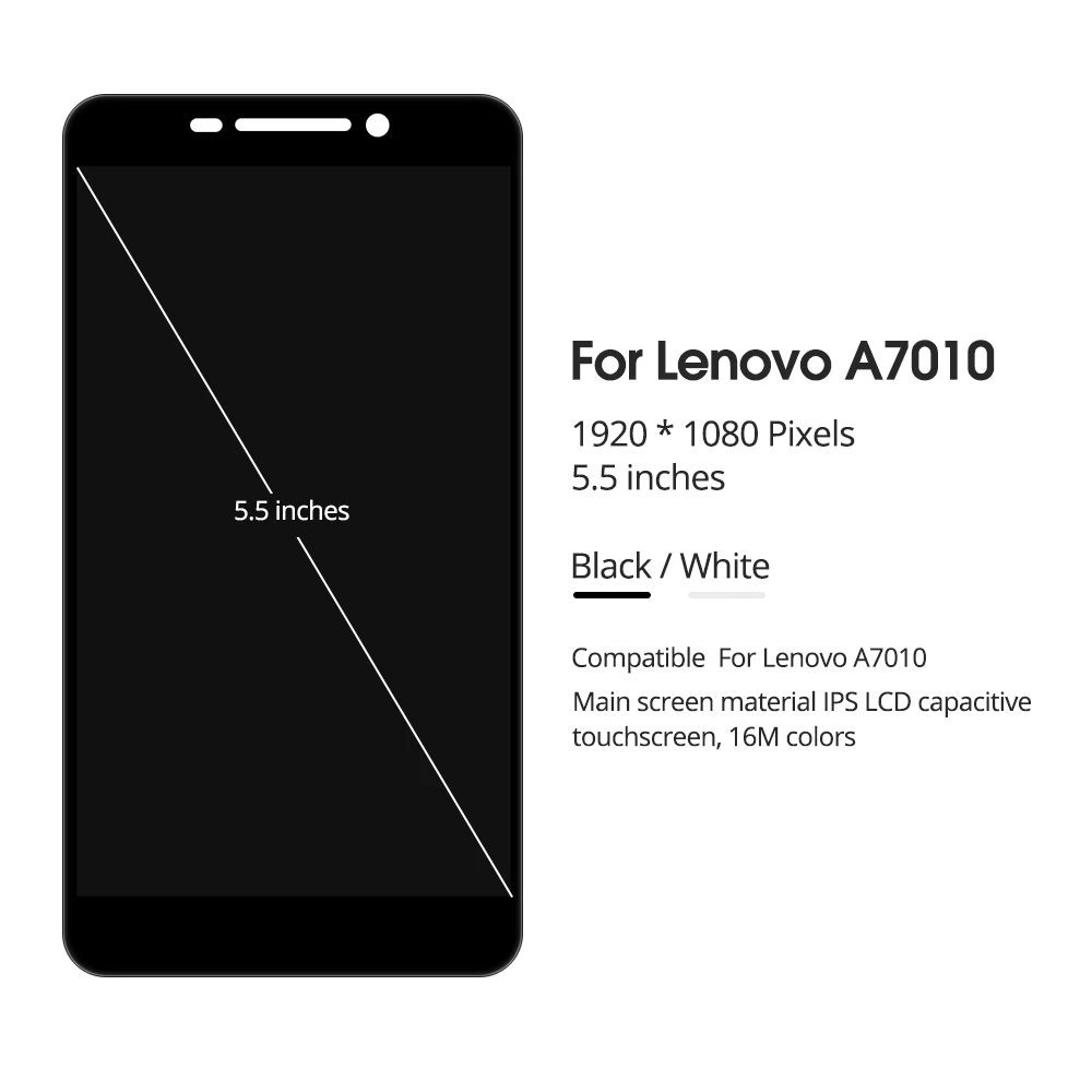Без битых пикселей 5 &quotдля Lenovo A7010 ЖК дисплей Vibe K4 Note кодирующий преобразователь
