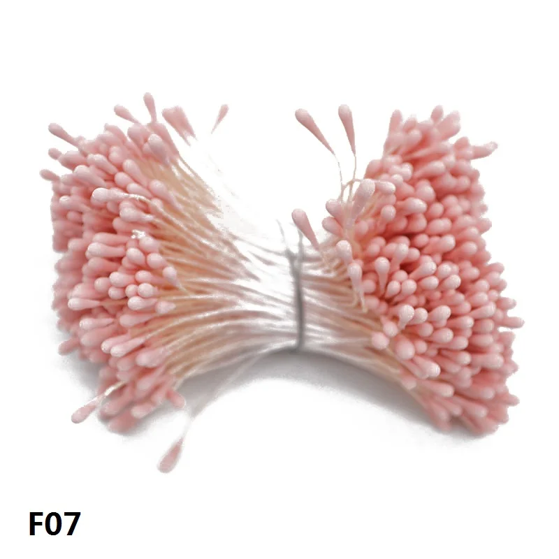 400 шт 1,5 мм мини Двойные головки тычинки ручной работы Искусственные цветы Pistil для свадебной вечеринки украшения дома сделай сам скрапбук ремесло - Цвет: F07