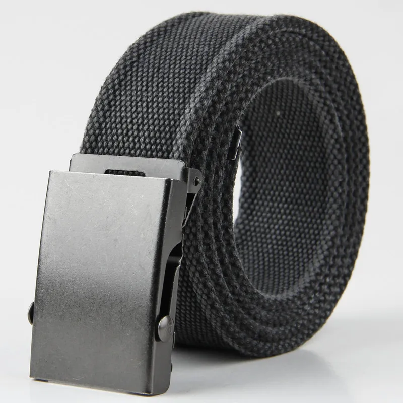 

2018 Vintage Mens Cargo Fashion Waist belt metal Iron buckle 9 colors Canvas striped belt Army Thick strap,JP054