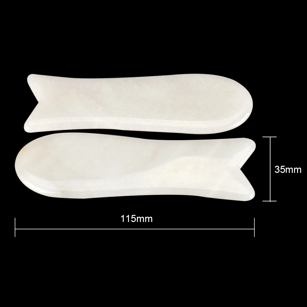 Традиционный скребок Gua sha Доска форма рыбы из натурального белого нефрита массажер для здоровья уход за кожей Кристалл массаж тела камнями