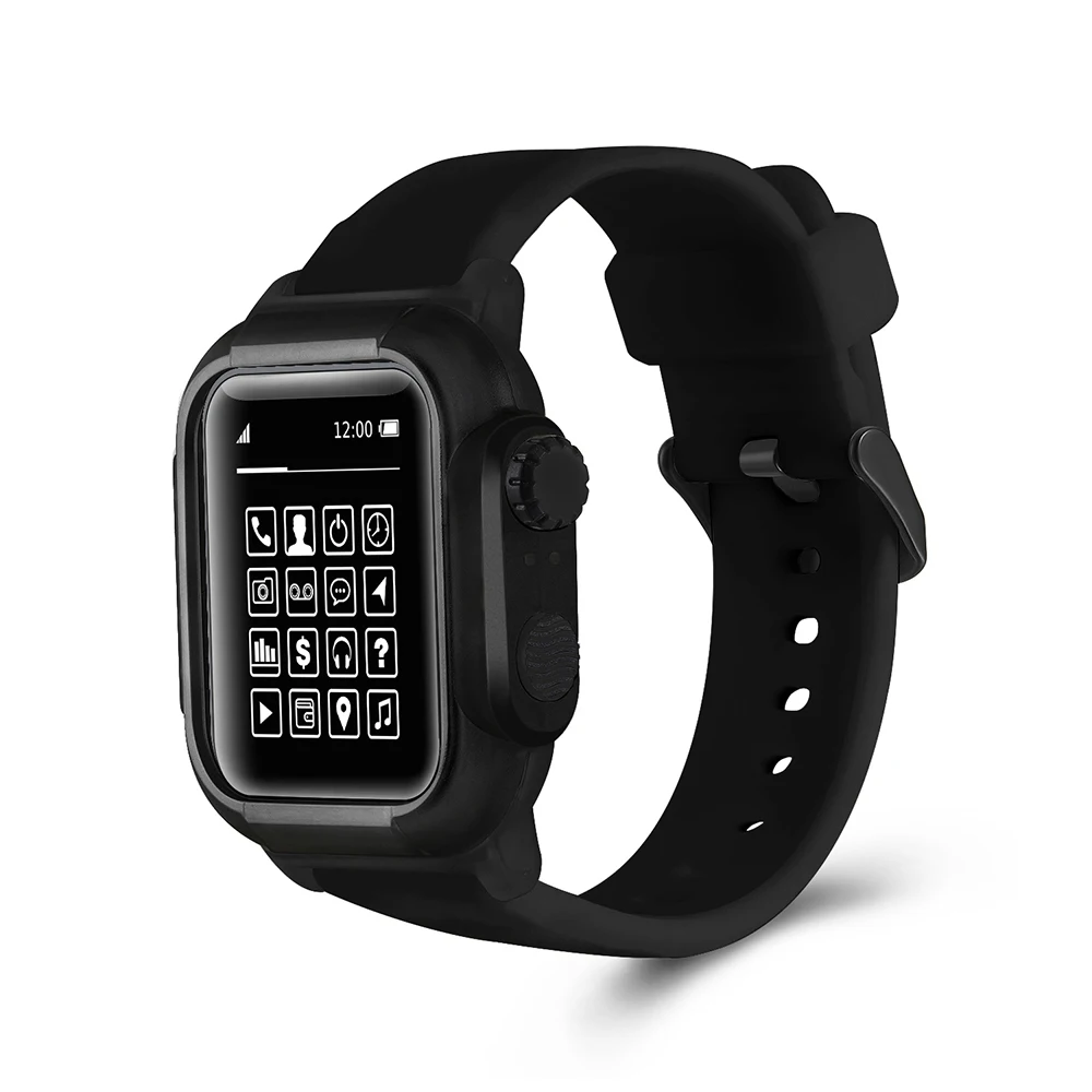Водонепроницаемый чехол для Apple Watch 6 5 4 с силиконовым ремешком 44 мм 40 iWatch ремешок