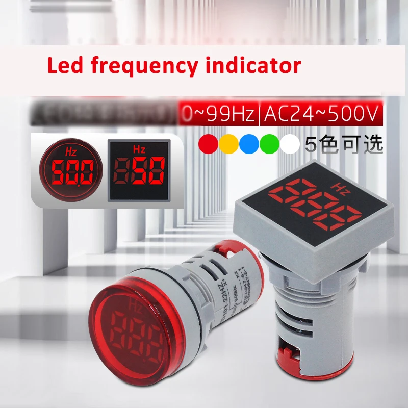 

Mini AC Hz Meter 0-99Hz Indicator Light type frequency Meter LED display frequency table Red/Green/Yellow/Blue/White color