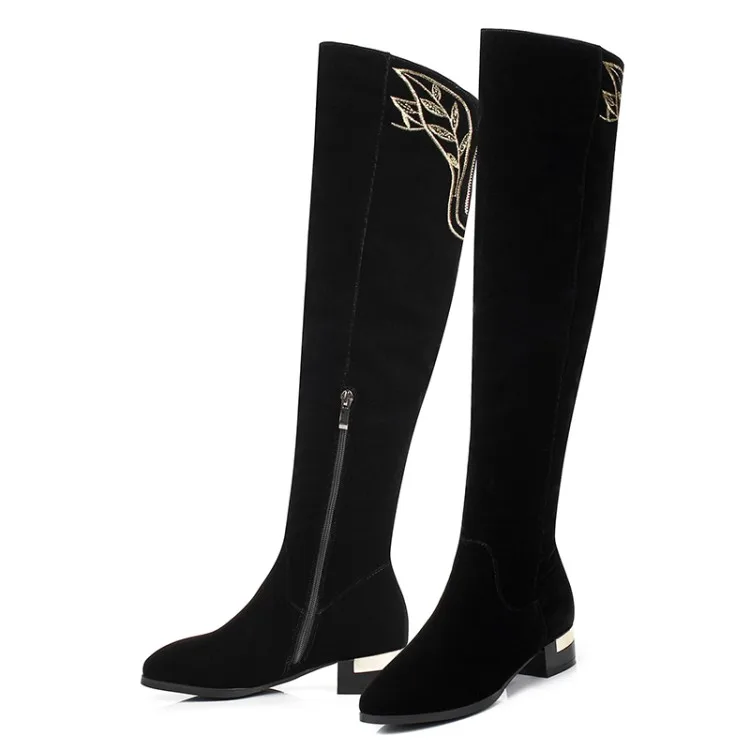 Tamaño Tacón Mujeres Moda Hasta {zorssar} Nieve 34 Bajo La Negro Plus Del 43 Rebaño Las De Invierno Muslo Cuero Alta 2019 Botas Rodilla qtww6XPrH