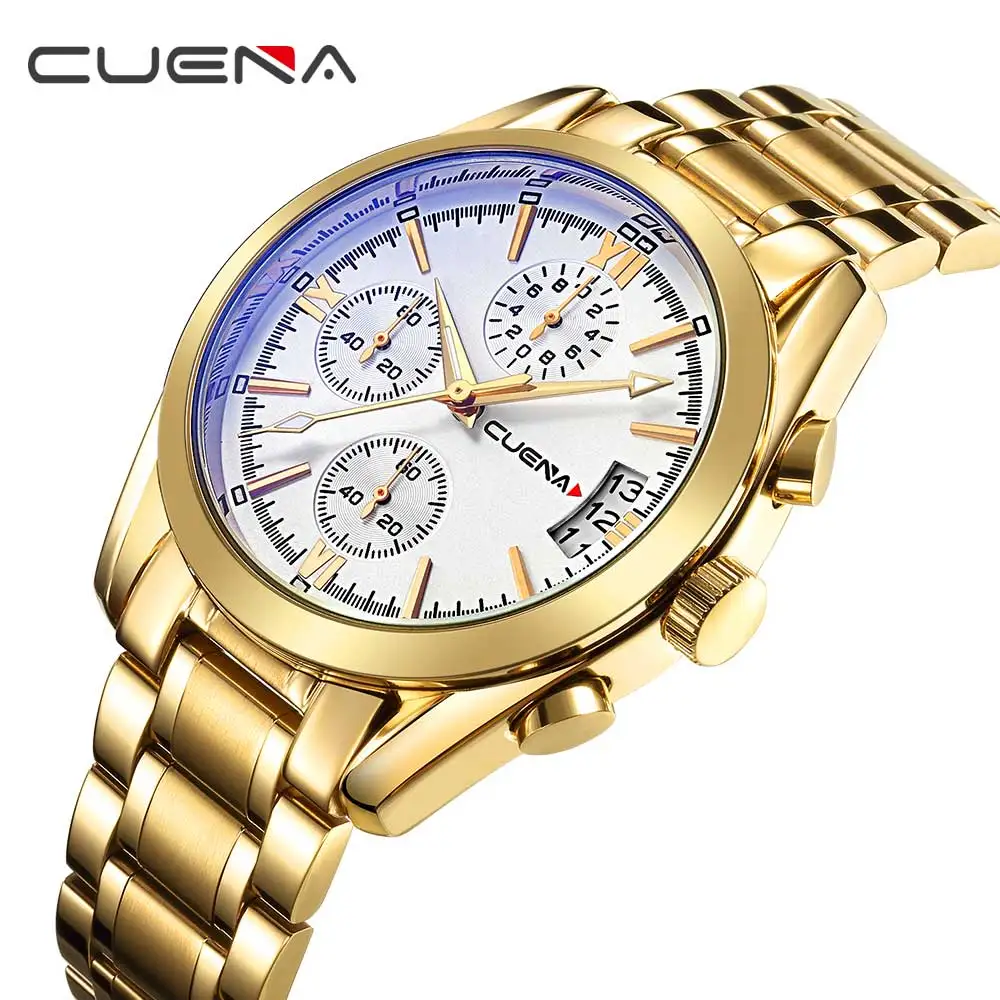 

Fashion CUENA Luxury Brand Man quartz full stainless steel Watch Casual Military Sport Men Dress Wristwatch Gentleman 2017 New