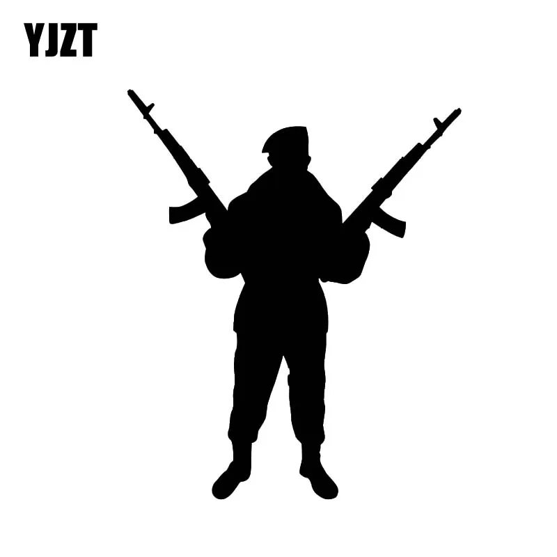 YJZT 10 3*12 6 см Firece Cool Hold Guns наклейка воин черное/серебристое покрытие кузова