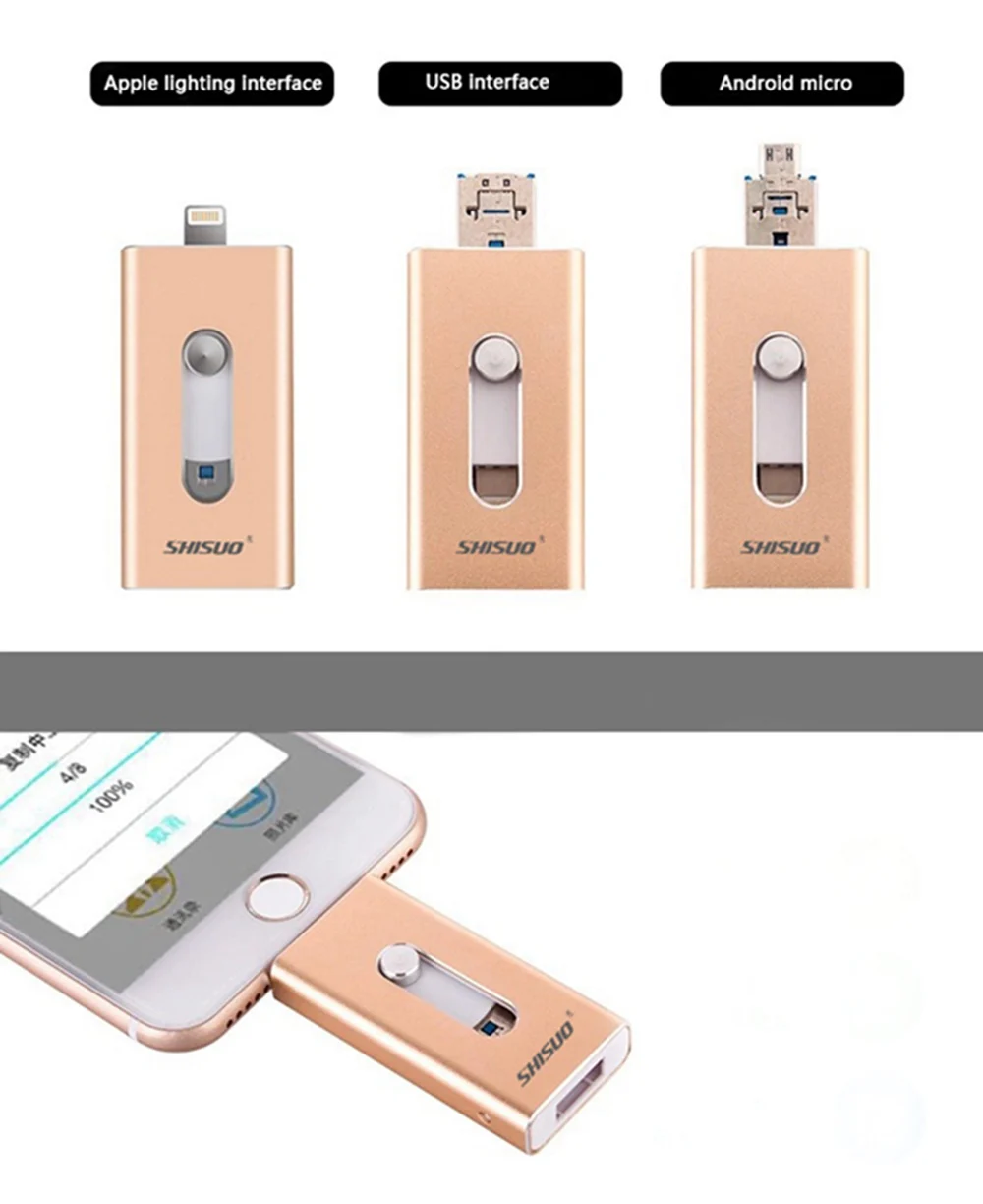 USB флэш-накопитель, 3 в 1 OTG флеш-диск USB 2,0 32 ГБ, для iPhone 6/6s 6plus iPhone7 iPad Android Мобильные телефоны и компьютеры флешки