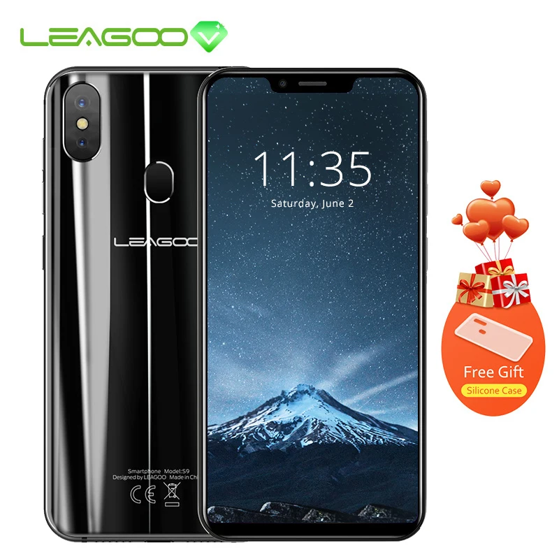 LEAGOO S9 5,85 "HD + ips 19:9 Экран Оперативная память 4 Гб Встроенная память 32 GB Android 8,1 MT6750 Octa Core 13MP двойные задние камеры 3300 мА/ч, 4G, мобильный телефон