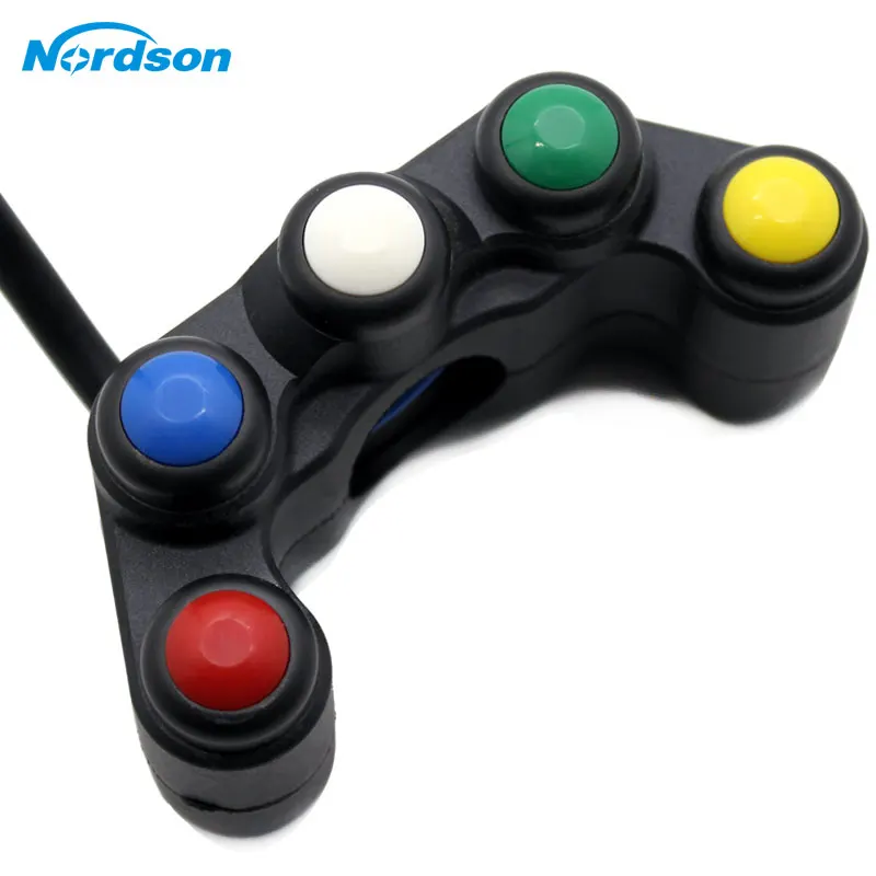 

Nordson Universal 7/8 22mm 5 button Motorcycle switch button switches handlebar lights on-off button waterproof