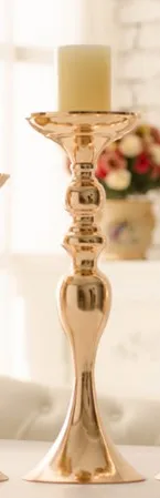 middle golden Металлический современный золотой канделябр на подставки Железный Подсвечник Держатель свечей ваза с цветами для середины стола в качестве украшения на свадьбу дорога свинцовый цветок композиция ваза - Цвет: middle golden